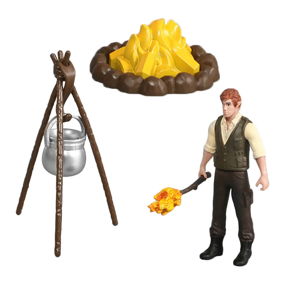 Decorate Simulation Office Models PVC Wilderness Figure Kids Pretend Camp Fire Bonfire