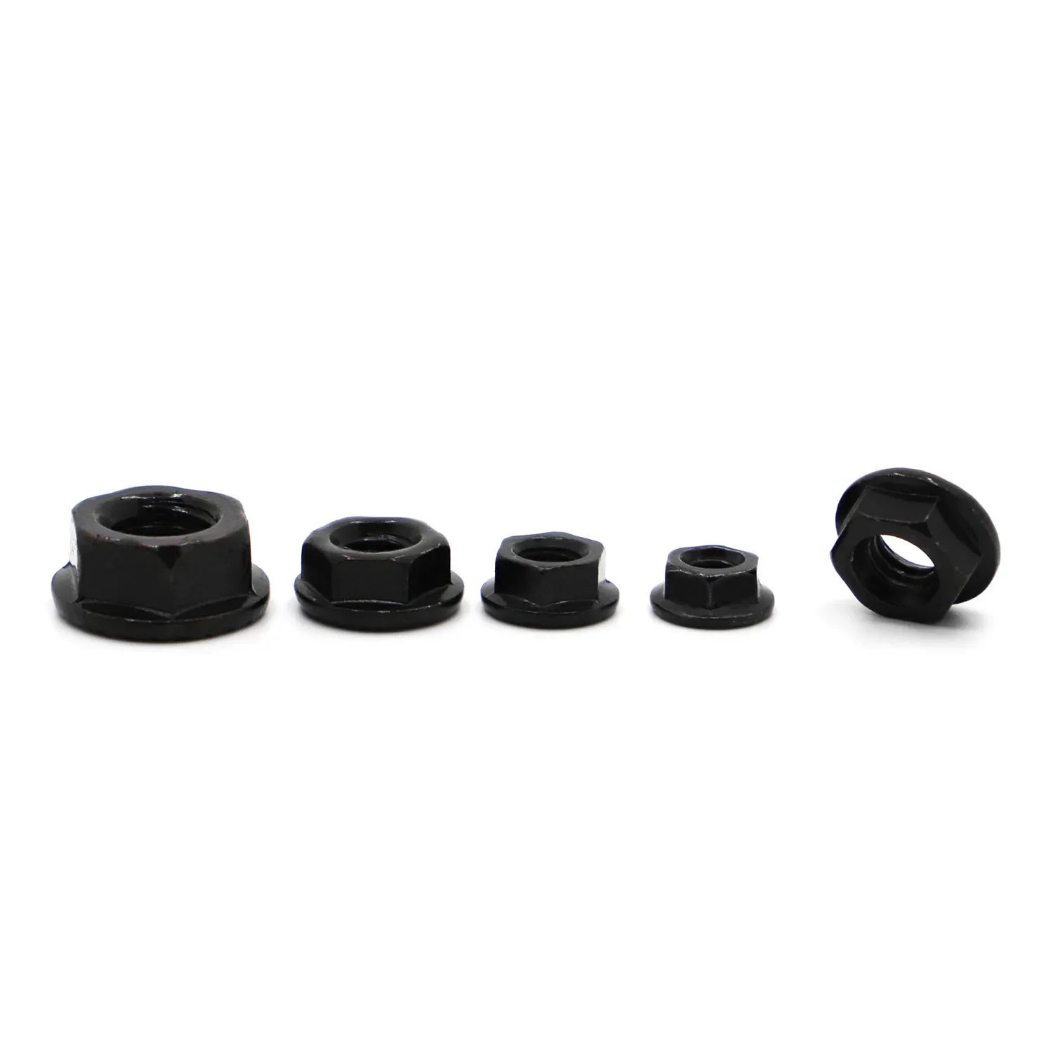 

Black Carbon Steel Nut M3 M4 M5 M6 M8 M10 M12 Serrated Spinlock Flange Hex Lock Nuts