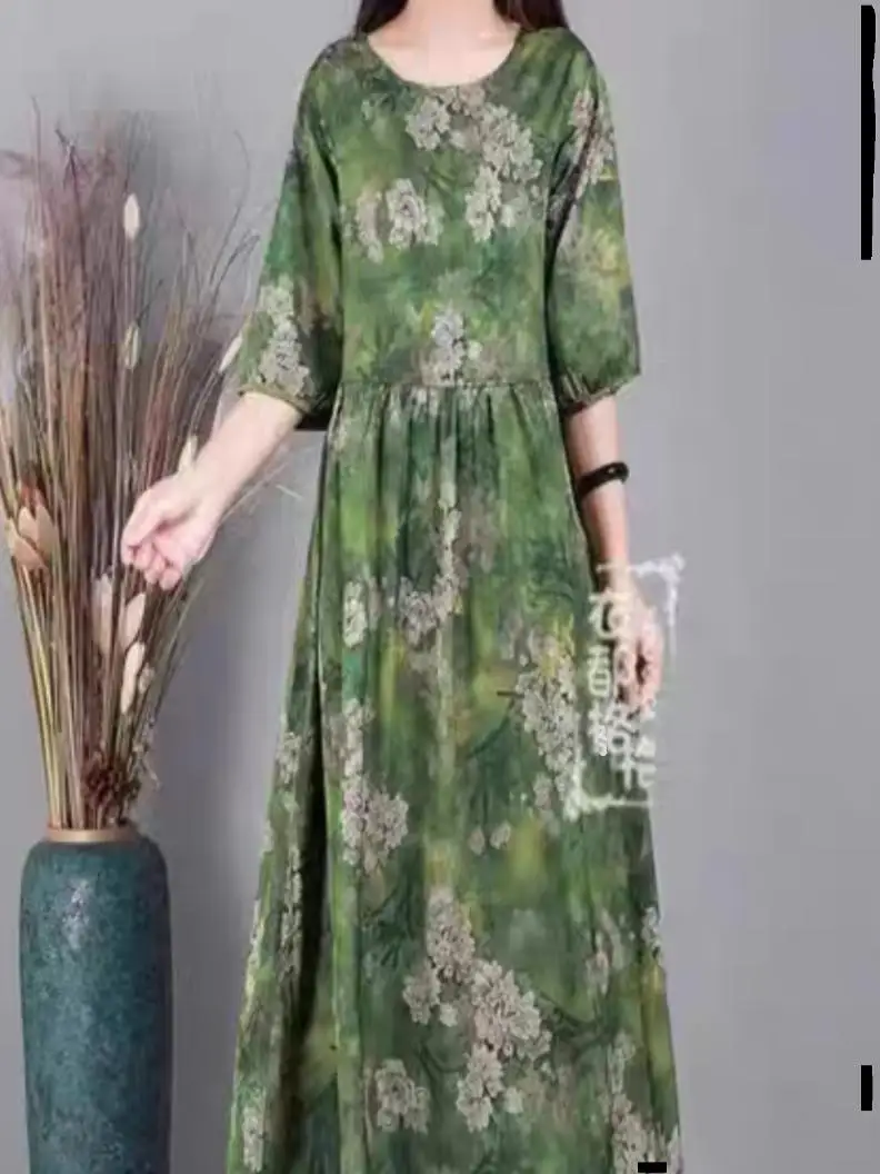 Ele ملابس حريرية طويلة على الوجهين Dr Age-Defng للتخسيس منتصف العمر للأم ملابس رسمية صينية Sle مستديرة Ne A-Li...