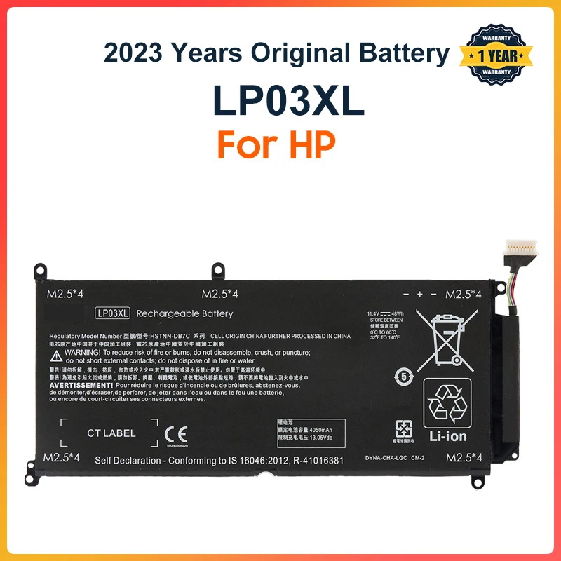 

LP03XL Laptop Battery For HP Envy 15-ae015TX Series LP03048XL HSTNN-DB6X HSTNN-DB7C HSTNN-UB6R TPN-C121 11.4V 48WH