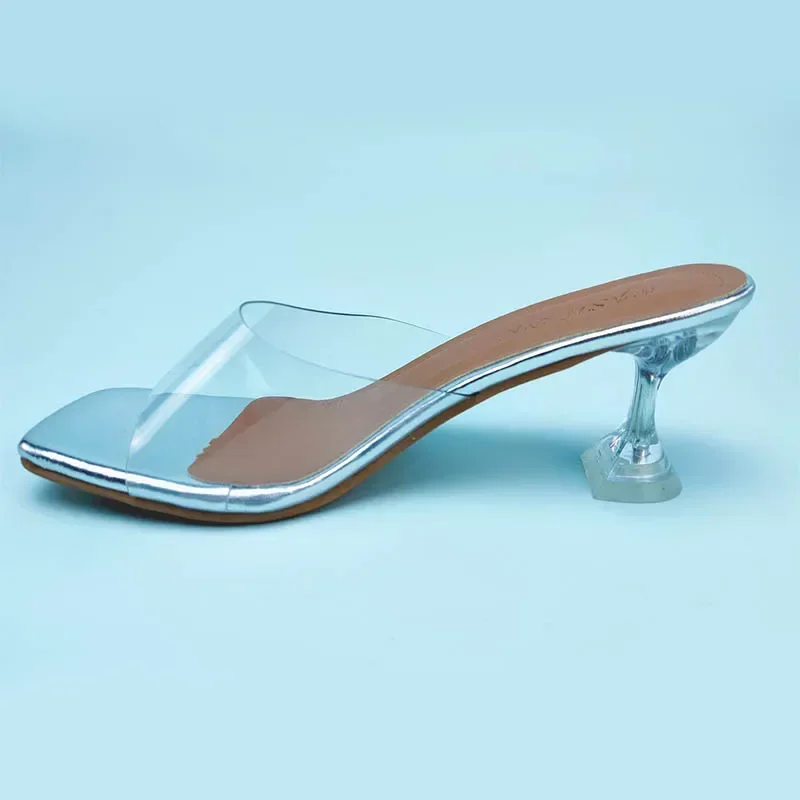 Luxury Women High Heels PVC Crystal Heel Transparent Women Sexy Clear High Heels Sandals Plus Size Zapatos De Mujer 2024