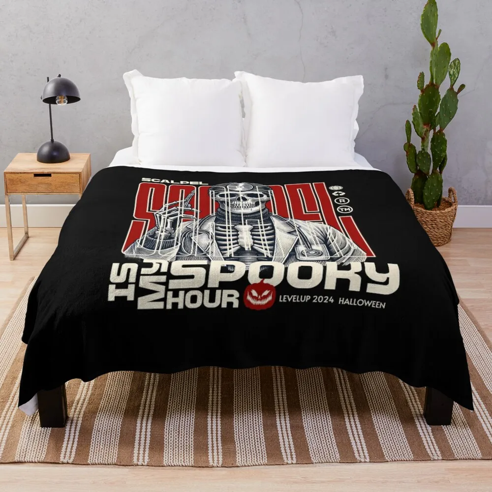 Scalpel Spooky Hour Throw Blanket Cute Large Blankets