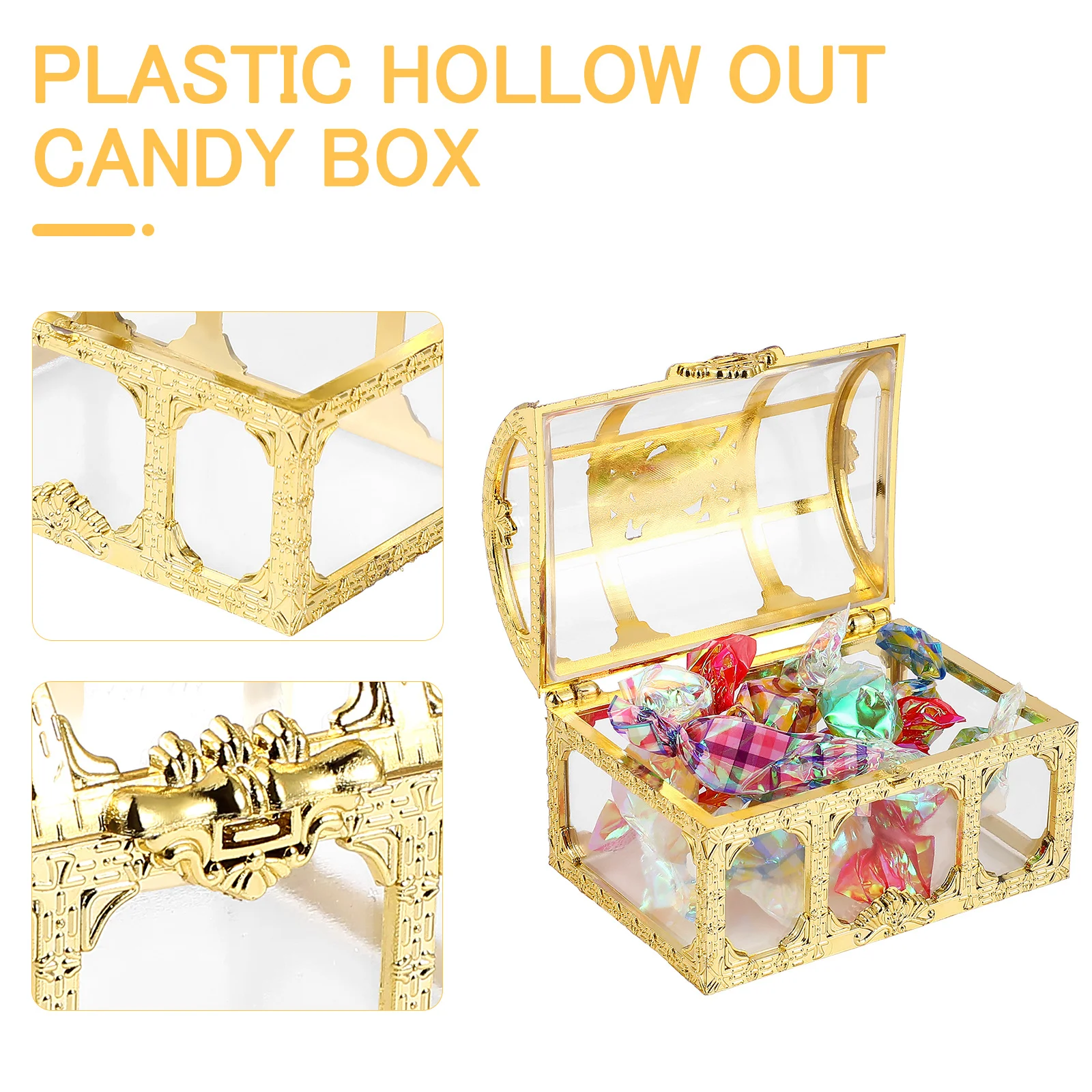 

10Pcs Wedding Favor Boxes Chic Hollow Plastic Candy Boxes for Gift Giving Party Favors Birthday Graduation Event Treat