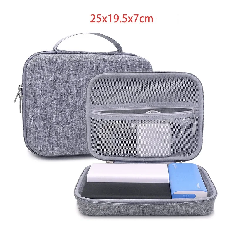 Grey External hard drive Organiser power bank Bag Case Pack electronic device product/ Headset Wireless Keyboard tablet/MINI PC
