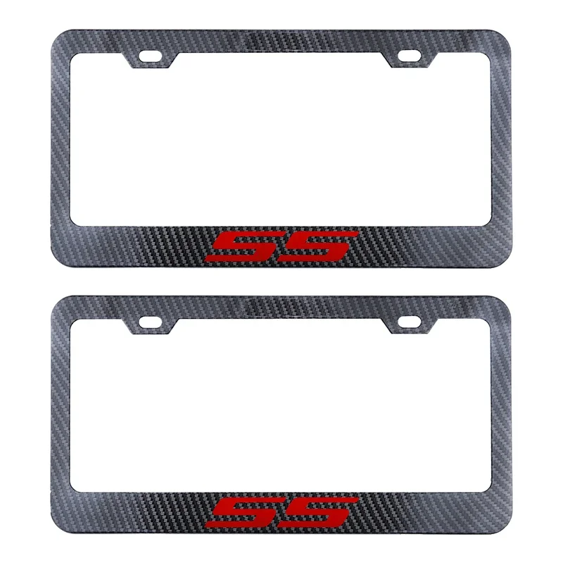 2PCS New Carbon Fiber License Plate Frame Exquisitely Crafted with 2 Holes for American Standard Car License Plate Frame