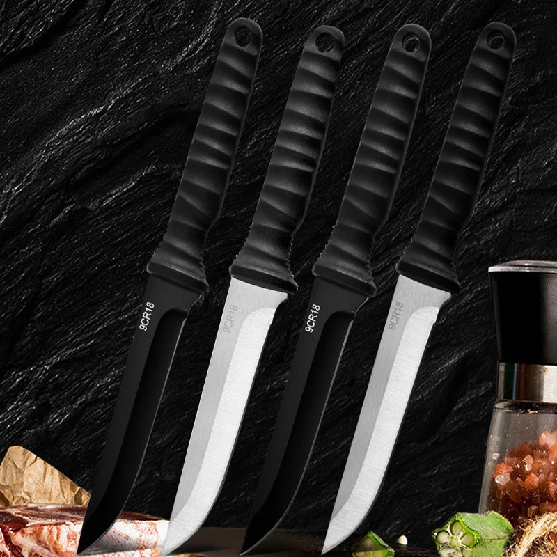 

Нож-тесак из нержавеющей стали 5Cr15Mov, острый нож для разделки мяса, нож для рыбалки с чехлом, многофункциональная овощечистка