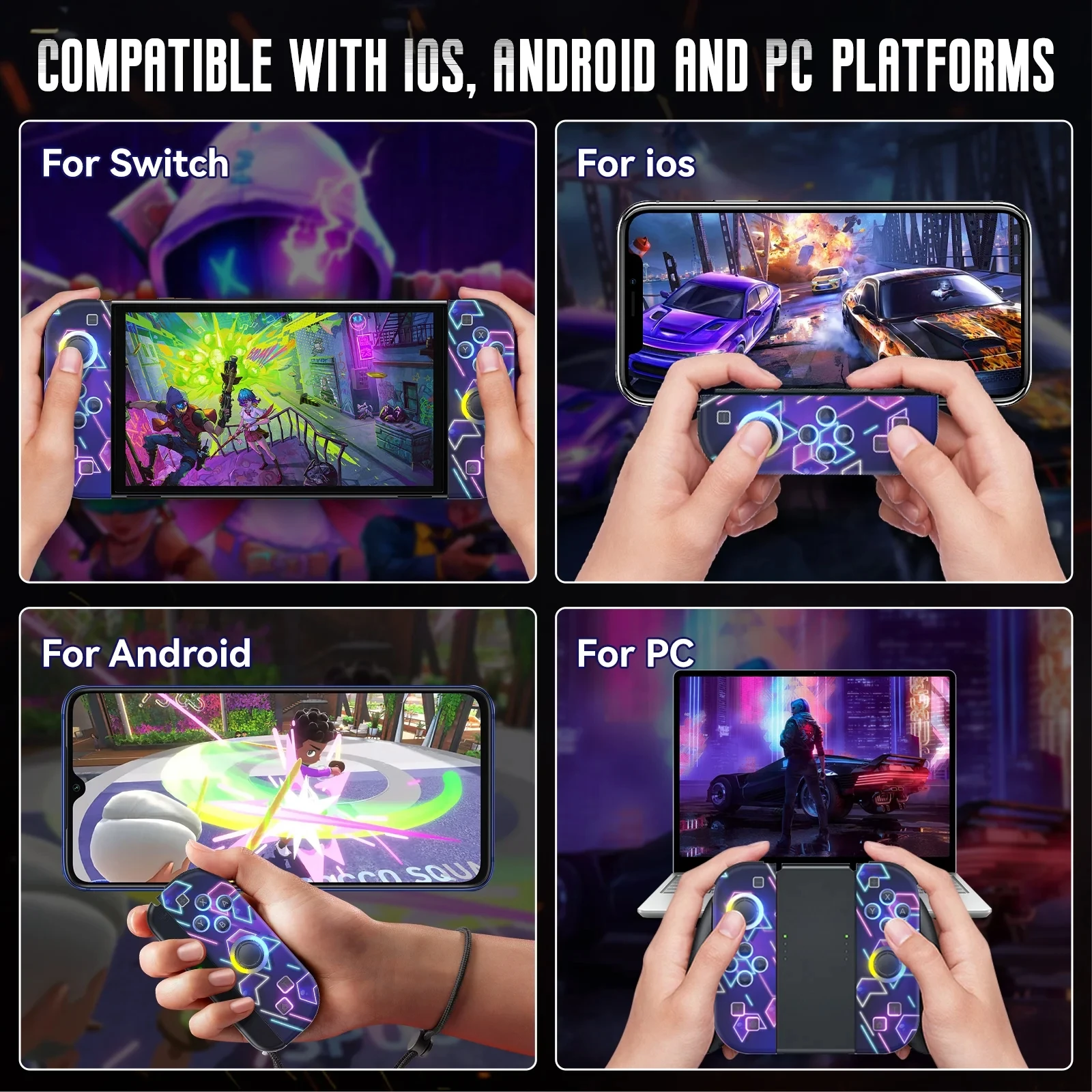 Joycons Gamepad For Nintendo Switch/Ios/Android/Pc Bluetooth Wireless Controller Joystick With Trubo Video Game Consoles wake up