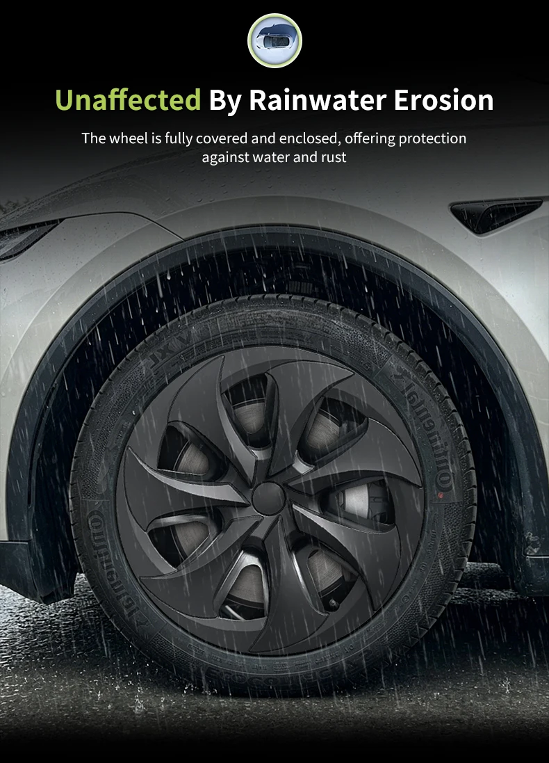 4 Stück 18" Tomahawk-Style Radkappen für Tesla Model Y Juniper Standard 2026 Radkappe Vollrandabdeckung Ersatz-Radabdeckung Zubehör – Detail 7