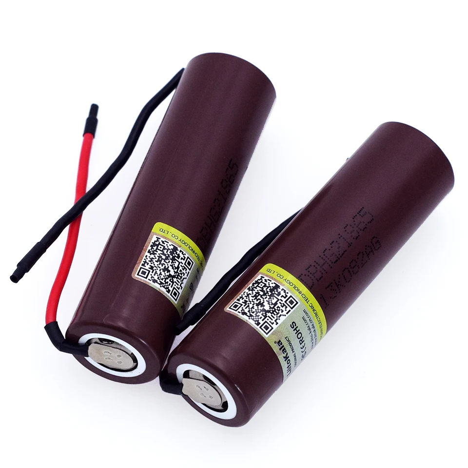 Liitokala new HG2 18650 3000mAh Rechargeable battery 18650HG2 3.6V discharge 20A, dedicated batteries+DIY Silica gel Cable