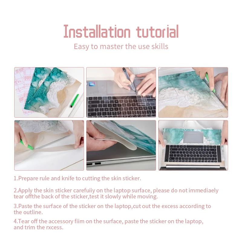 Universal Cartoon Laptop Cover Stickers Skins Vinyl Skin DIY Decorate Decal Sticker13.3"15.6"17"for Macbook/Lenovo/Asus/Hp/Acer