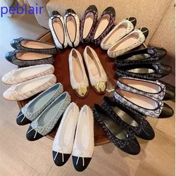 2024 Spring and Autumn Women's Ballet Flats Bow Decorative Shallow Pumps