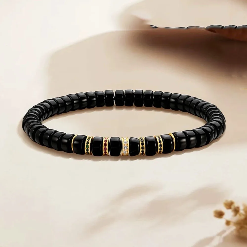 Natural Black Gold Coconut Tablets 6mm Accessories with Bracelet Wen Play Fold with Buddha Beads Handmade Hand String Jewelry