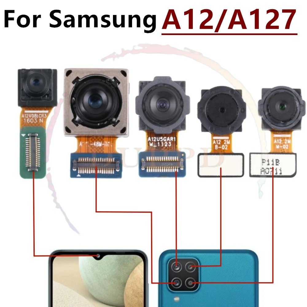 Back Main Rear Camera Front Camera Module Flex Cable For Samsung Galaxy A12 A125 A12 Nacho A127 Replace Part