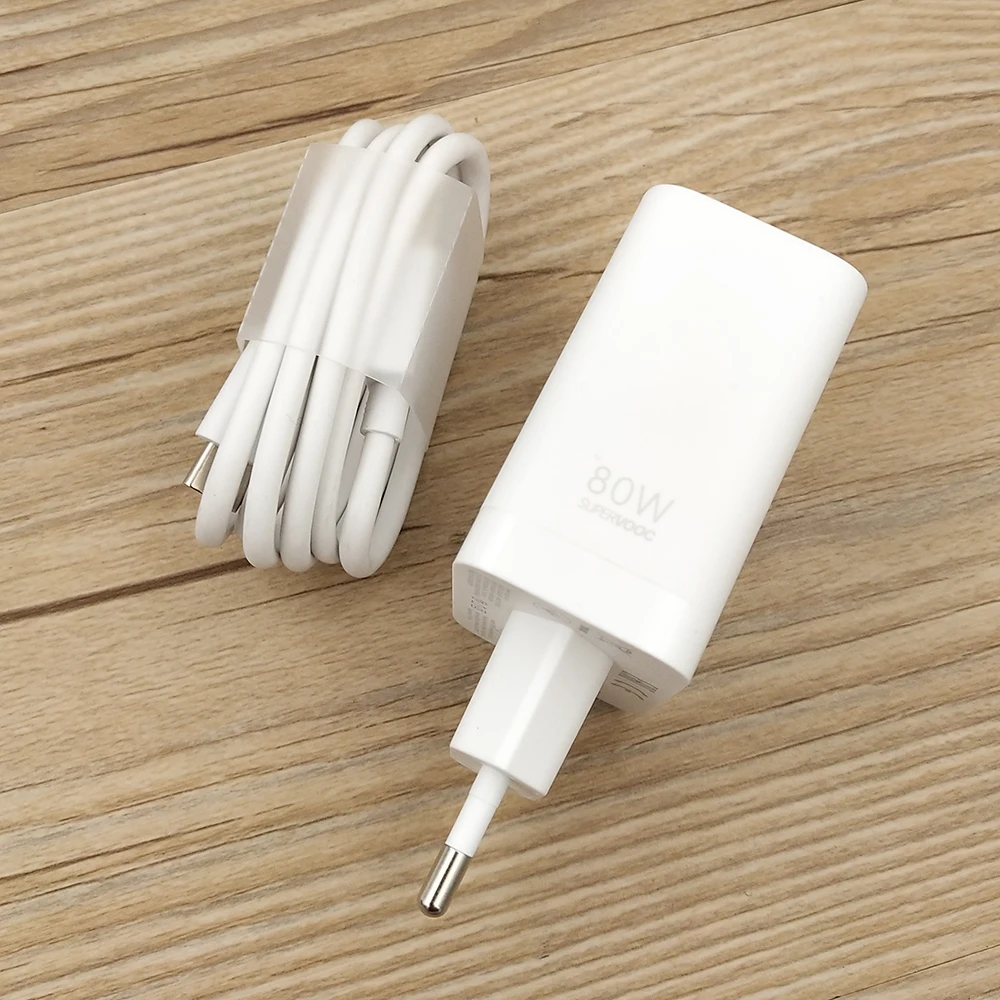 OPPO Find X8 Pro X7 Ultra 80W SuperVOOC EU Charger Fast Charging Power Adapter 1M USB C Cable For OP