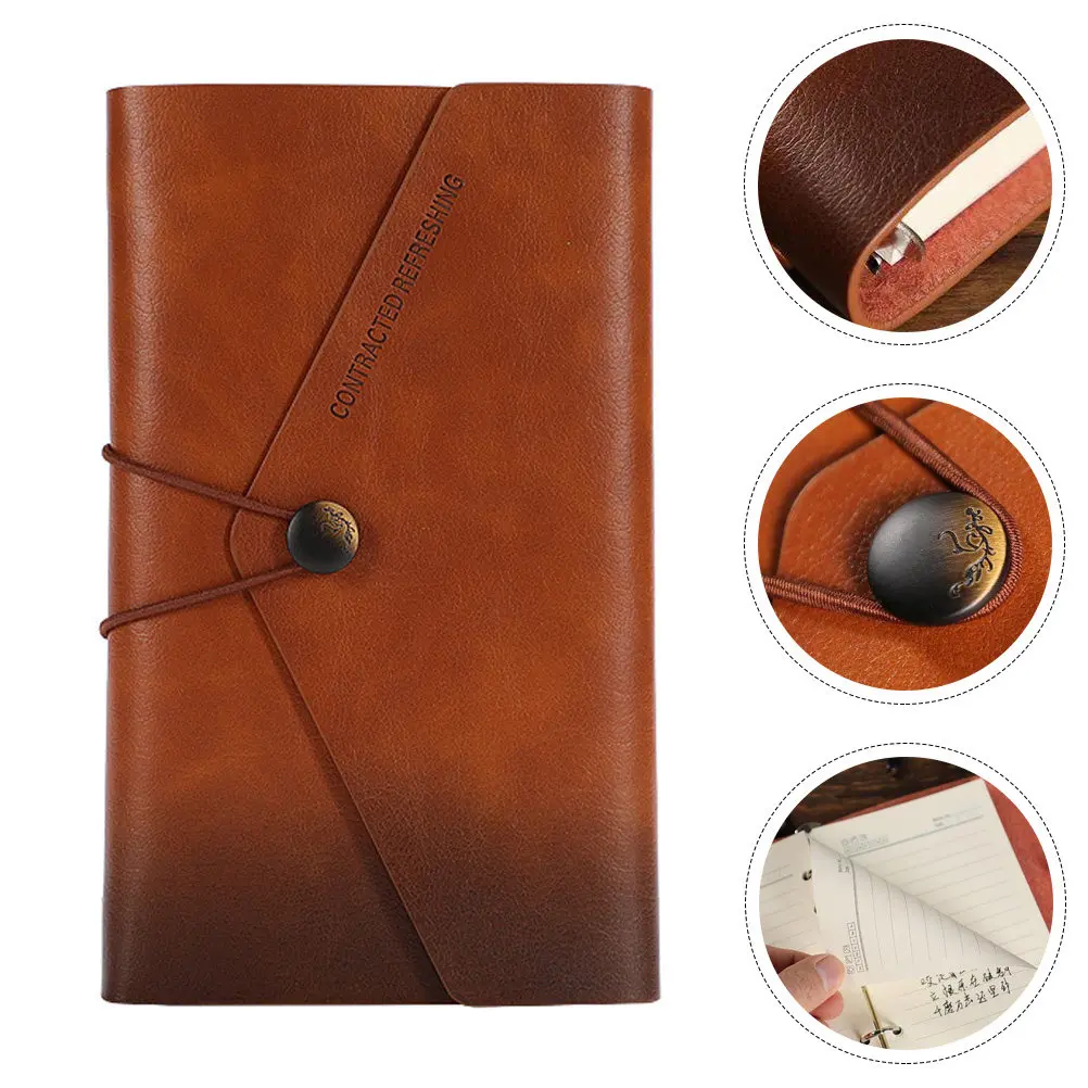 Retro Style Travel Journal Artificial Writing Notebook Daily Planner Diary Refillable Pocket Notepad for Office Students