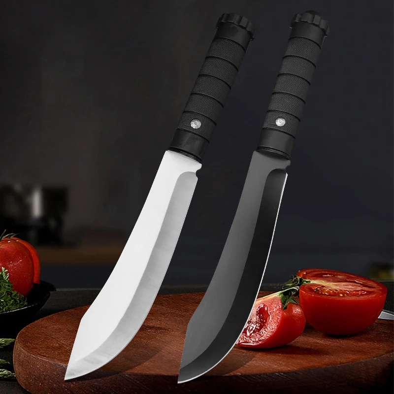 Kitchen Knives Stainless Steel Plastic Handle Steak Knife BBQ Slicing Knife Fruit Cleaver Meat Vegetable Utility Knife Cleaver