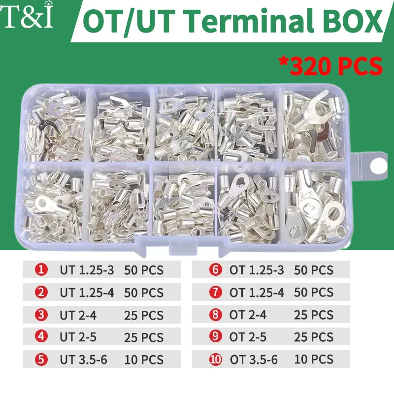 

Copper UT/OT Cold-pressed Terminals with U-shaped,O-shaped and Fork-shaped options for Crimping Open-nose and Bare Terminal Lugs