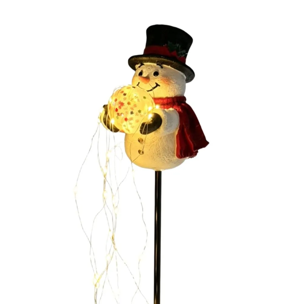 Creative LED Xmas Snowman Garden Yard Light  Fountain Flowing Snowflake Christmas Pathway Lights Home New Year Party Decoration