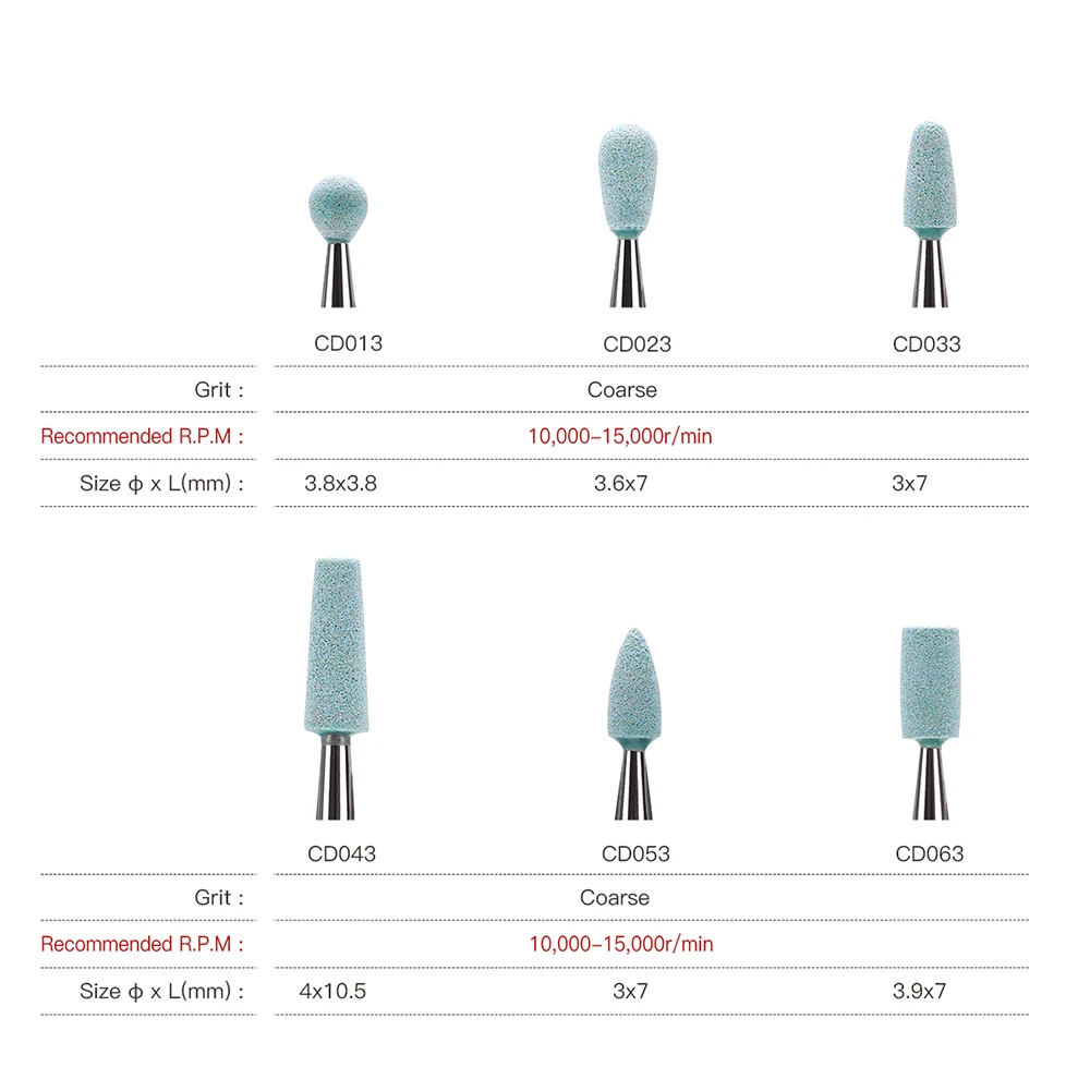 AZDENT 1 sztuk/pudło Dental ceramiczny szlifierka diamentowa cyrkonia porcelana RA 2.35mm ziarno polski wiertła kątowe szlifowanie narzędzie