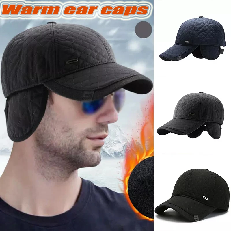 Winter Baseball Cap Men Womens Thick Warm Cotton Earmuffs Fishing Hat Casual Fashion Waterproof Adjustable Bomber Hats