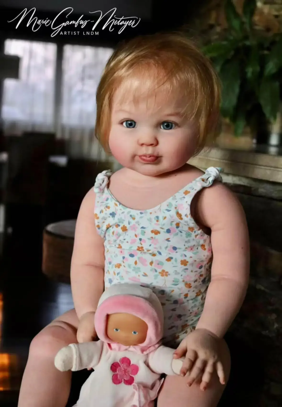 DLS Customized Limited Supply 28''Reborn Baby Doll Emmeline By Ping Lau Painted Finished With Cloth Body