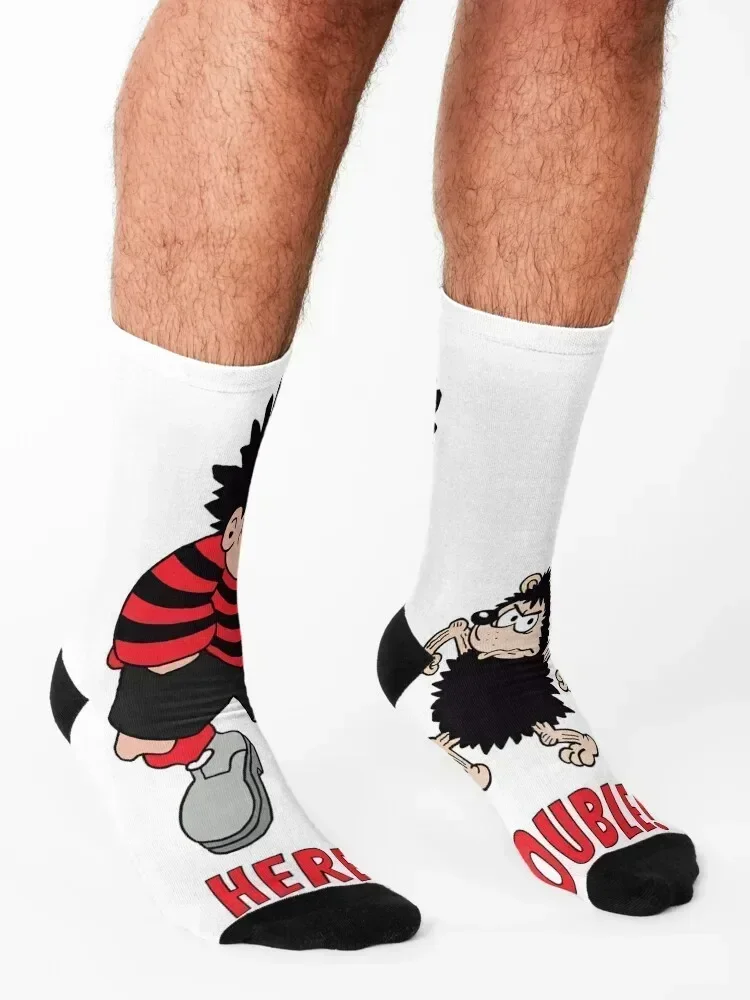 Here's Trouble with Dennis The Menace Socks professional running Toe sports Stockings Rugby Socks For Girls Men's