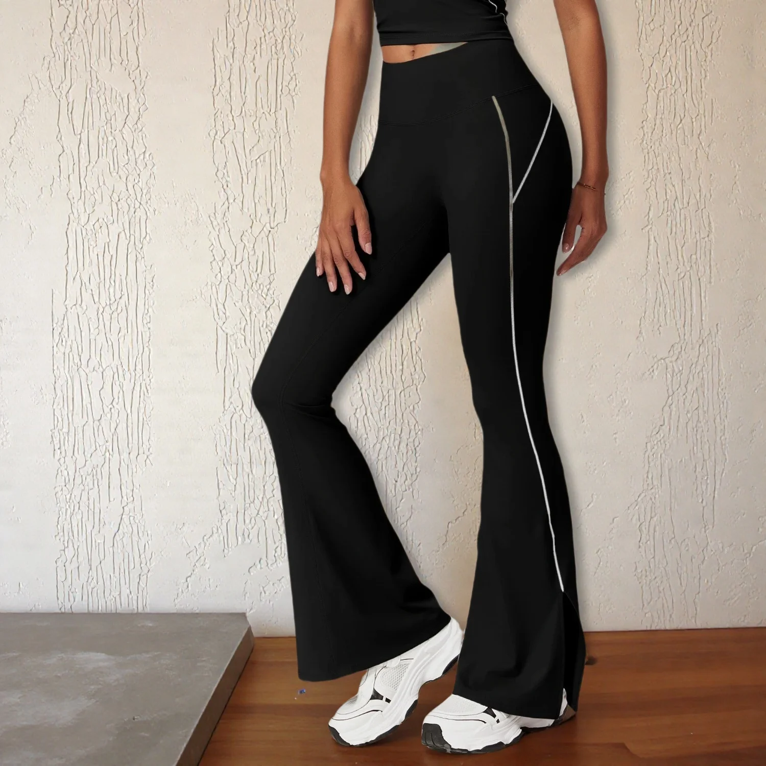 Women’s Seamless High Waist Flared Yoga Leggings, Wide Leg Fitness Pants, Gym Workout Dance Trousers, Comfortable Sportswear