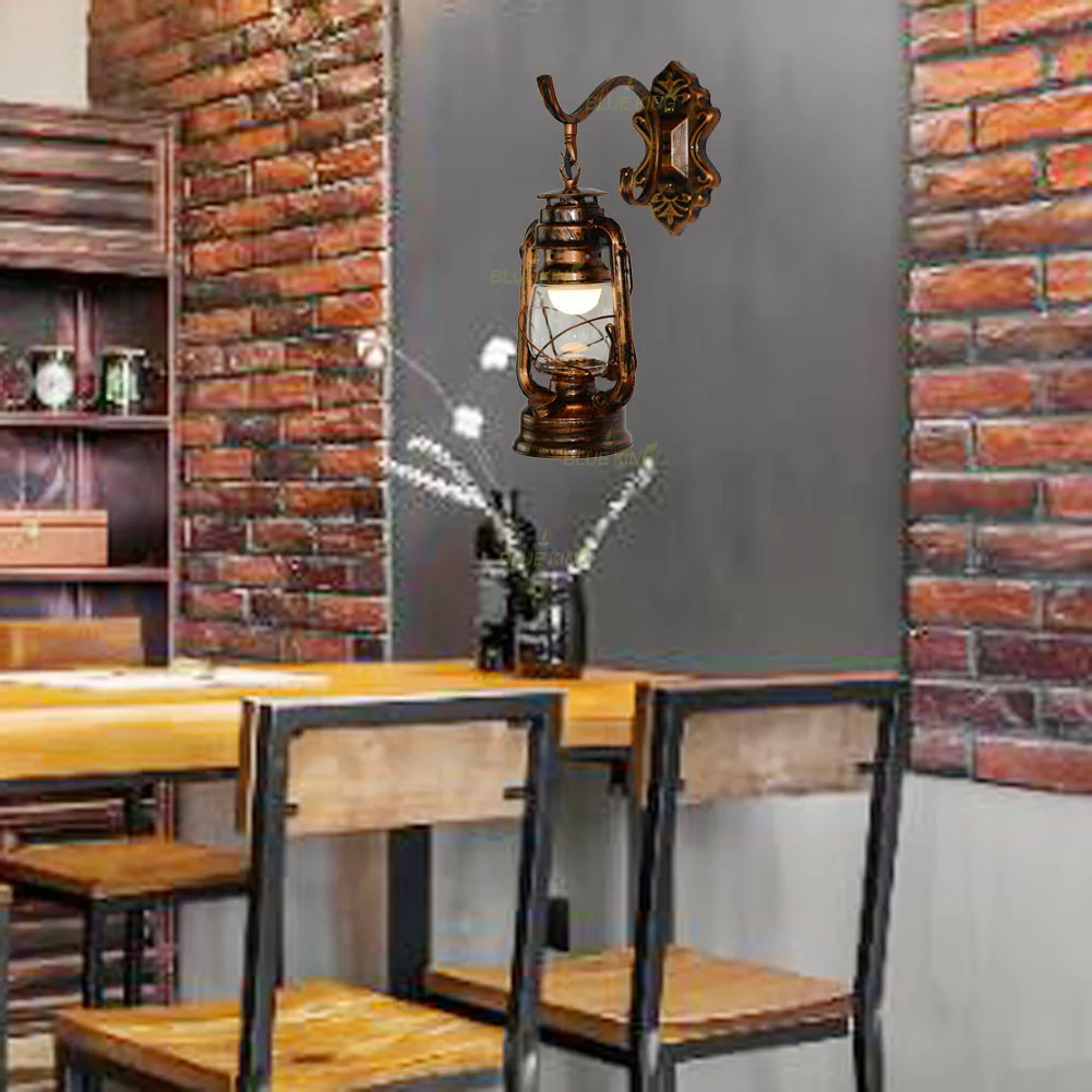 الرجعية زيت الفحم الجدار الخفيفة الأوروبية العتيقة نمط فانوس الرجعية مطعم الجدار الخفيفة الممر الإبداعي خمر الجدار تجهيزات الإضاءة #2
