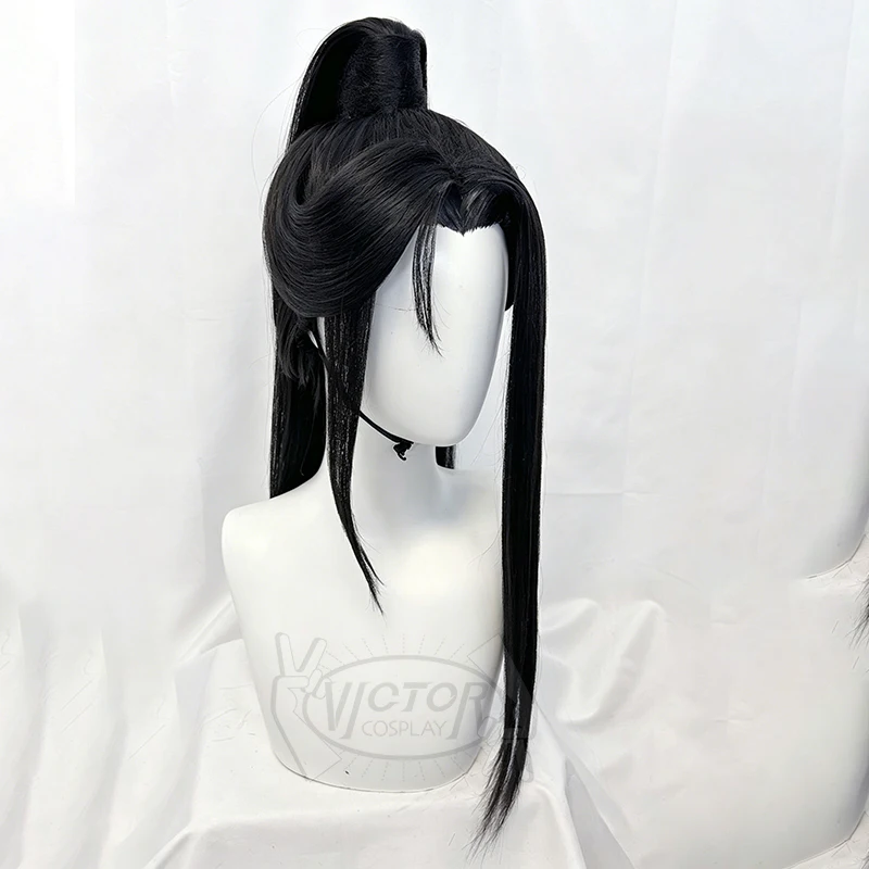 He Xuan Cosplay Long Black Customized Wig Tian Guan Ci Fu Heaven Official's Blessing Synthetic Hair Headwear Halloween Props - view 3