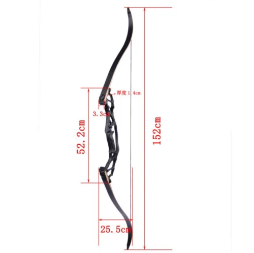 62'' Takedown Recurve Bow 30-60lbs Archery Aluminum Riser Bow Hunting Target Archery Shooting