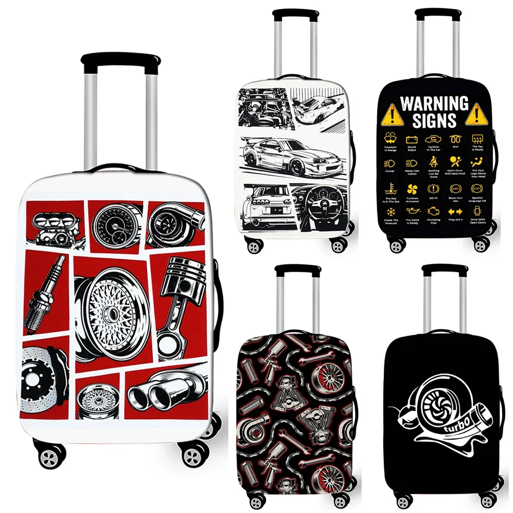 Cool Mechanic Engine / Turbine Print Luggage Cover for Travel Elastic Trolley Case Cover Anti-dust Suitcase Protective Covers