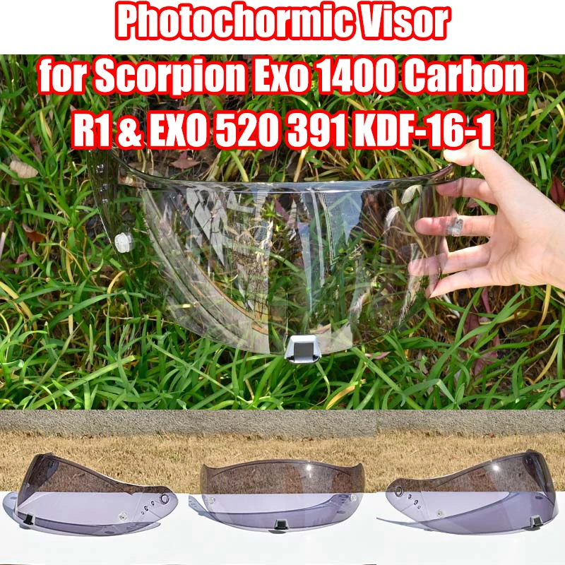 

Photochromic Visor for Scorpion Exo 1400 Carbon, R1 & EXO 520 391 KDF-16-1 Motorcycle Helmet Lens Uv Protection Lens Faceshield