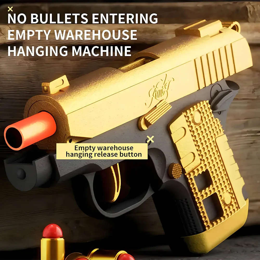 Estresse tiro arma de brinquedo fidget m1911 arma de brinquedo para crianças presente aniversário escudo ejeção armas idade 6 +