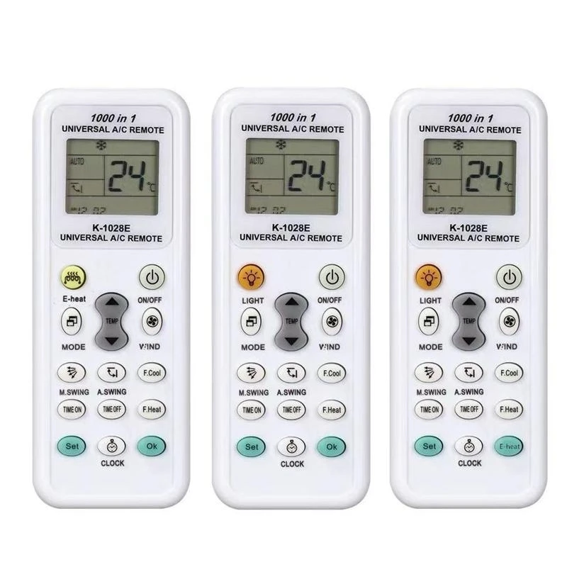

652F 1000 in 1 Universal Wireless Remote Control K-1028E AC Digital LCD Remote Control White Remote Control