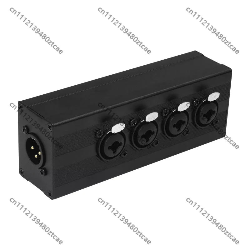 1 Input 4 Output XLR Audio Splitter, Lossless Canon Signal Expander, 4-Way Audio Divider For Microphone Mixer Stage Audio System