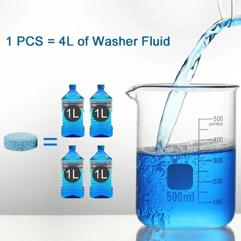 Car Washer Fluid Concentrated Tablets Solid Effervescent Wiper Tablet For Car Room Kitchen Window Glass Cleaning