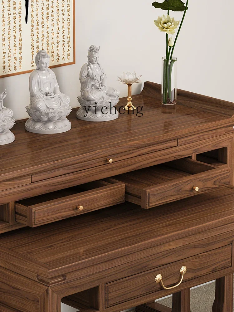 

TQH Solid Wood Altar Incense Burner Table Domestic Buddhist Hall Buddha Table Chinese Modern Prayer Altar Table Altar
