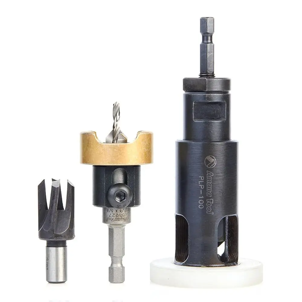 

3-Piece Countersink Drill Bit Set with Plug Cutter and Planer