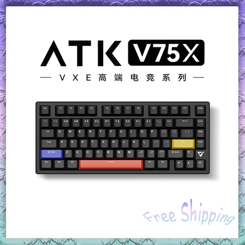 

ATK VXE V75XTri-mode Mechanical Keyboard Gaming Hot Swap 75% Layout Game Gas ARGB 80 Keys CNC Aluminum Top Shell Customized