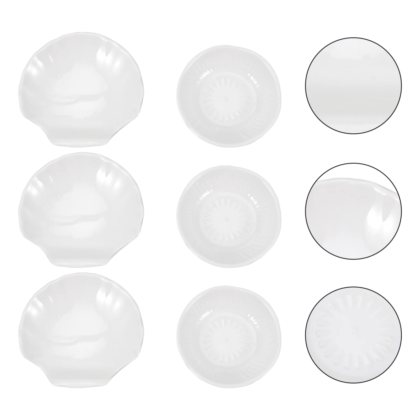 6 Pcs Jewelry Tray Seasoning Dish Dipping Bowls Vinegar Plate Mini Dessert Plates Flavor White Small Simple Styled