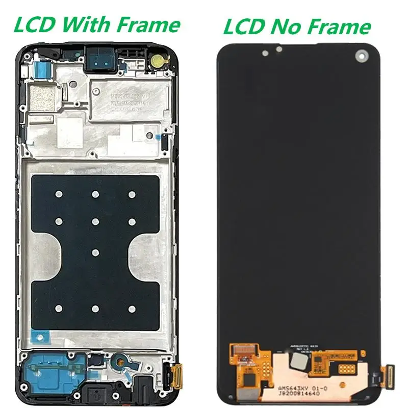 Original 6.4  Super AMOLED For Oppo Realme 7Pro RMX2170 LCD Display With Frame Touch Screen Digitizer Assembly Replacement Parts