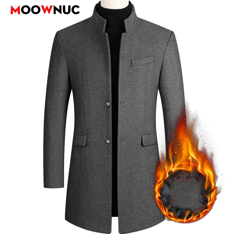 

Men's Autumn Trench Coat Warm Woolen Overcoat Male Autumn Winter Men's Wear Woollen Coat Male Warm Mens Long Jacket Men Clothing