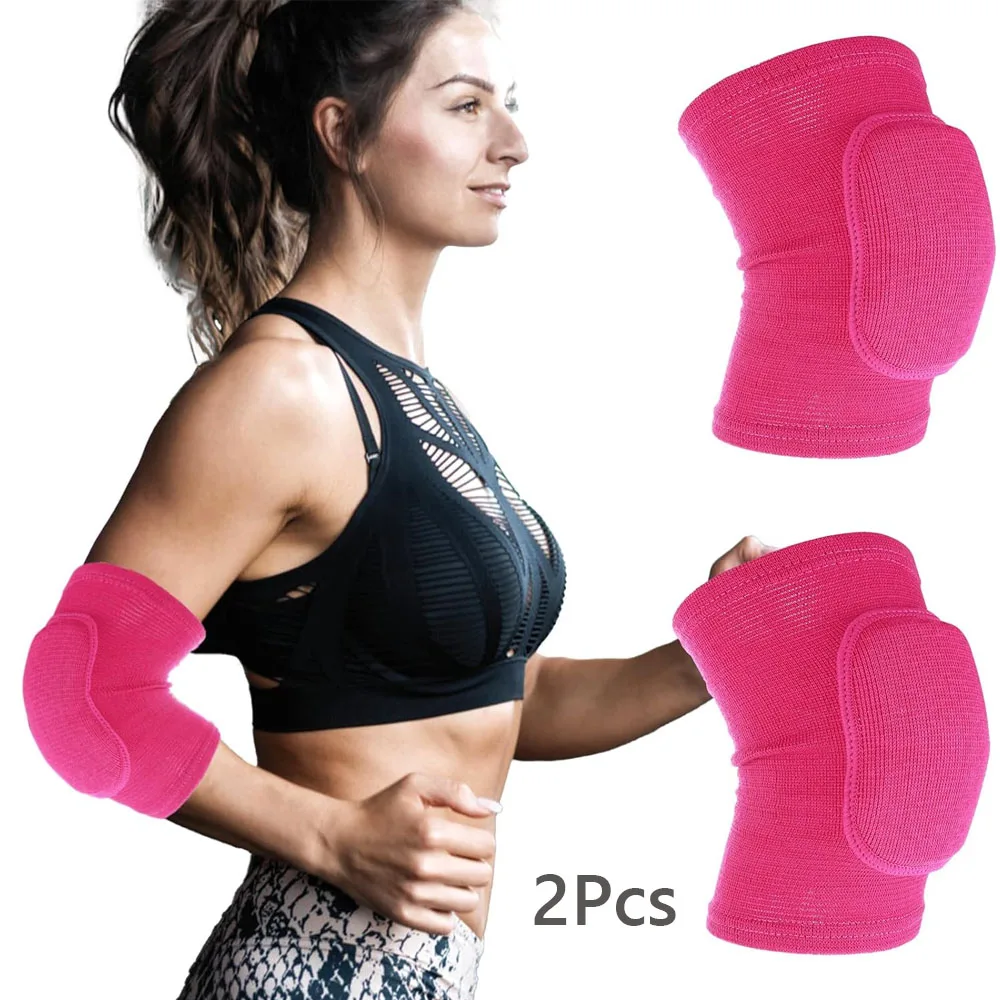 2PCS Elastische Ellenbogen Pads Verdickt Schwamm Ellenbogen Knie Protektoren Schutz Basketball Volleyball Sport Arm Hülse Pad Erwachsene Kinder – Detail 5