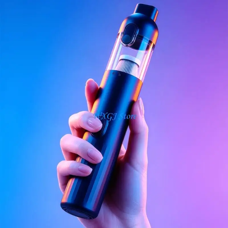 37JE One-Hand Car Vacuum Cleaner for Interior Dust Pickup, Rechargeable Wireless Design for Narrow Crevices Console Edges Floor