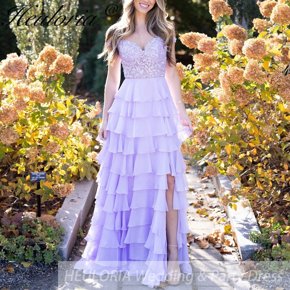 

HEULORIA A line eveing dress strapless lace and chiffon formal prom dress for party
