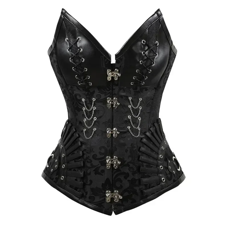

Steampunk Overbust Corset Retro Gothic Clothing Women Clubwear Bustiyer Corselet