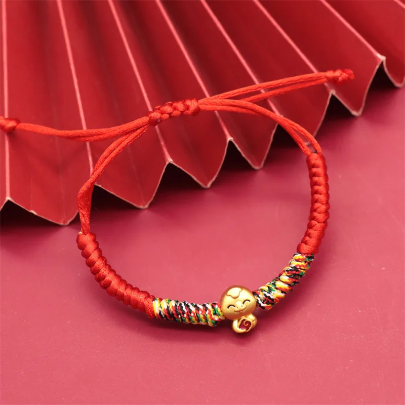 Bracelet porte-bonheur en corde rouge, année serpent 2025, mignon serpent du zodiaque, tressé à la main, pour femmes et hommes, bijoux à la mode, cadeau du nouvel an