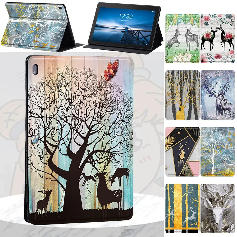 

For Lenovo Tab M7/Tab M8/Tab M10 X605F X505F/Tab E10 TB-X104F/Tab M10 PLUS X606F/M10 HD X306F X306X Deer Pattern Tablet Case