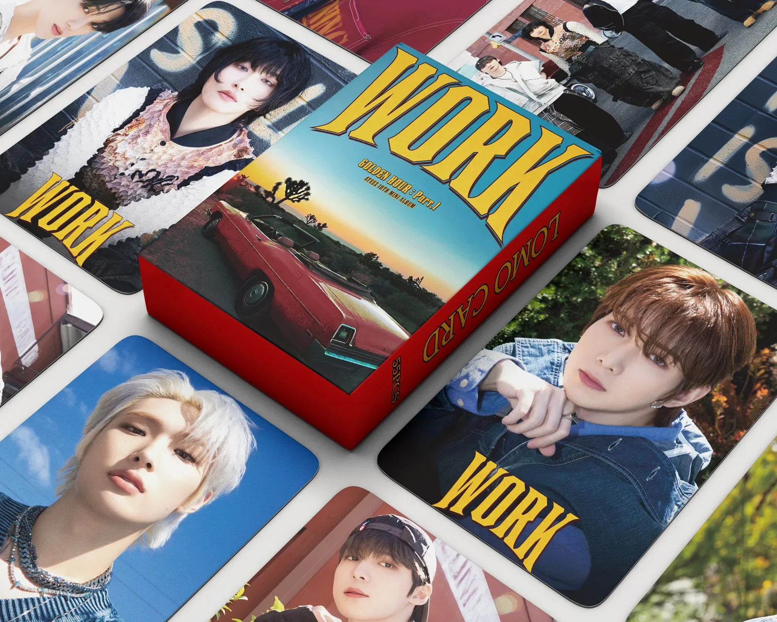 55Pcs ATEEZ Lomo Cards New Album OLDEN HOUR : Part.1 Photocards HD Card Poster Sticker Boy Group Fans Gifts Collection