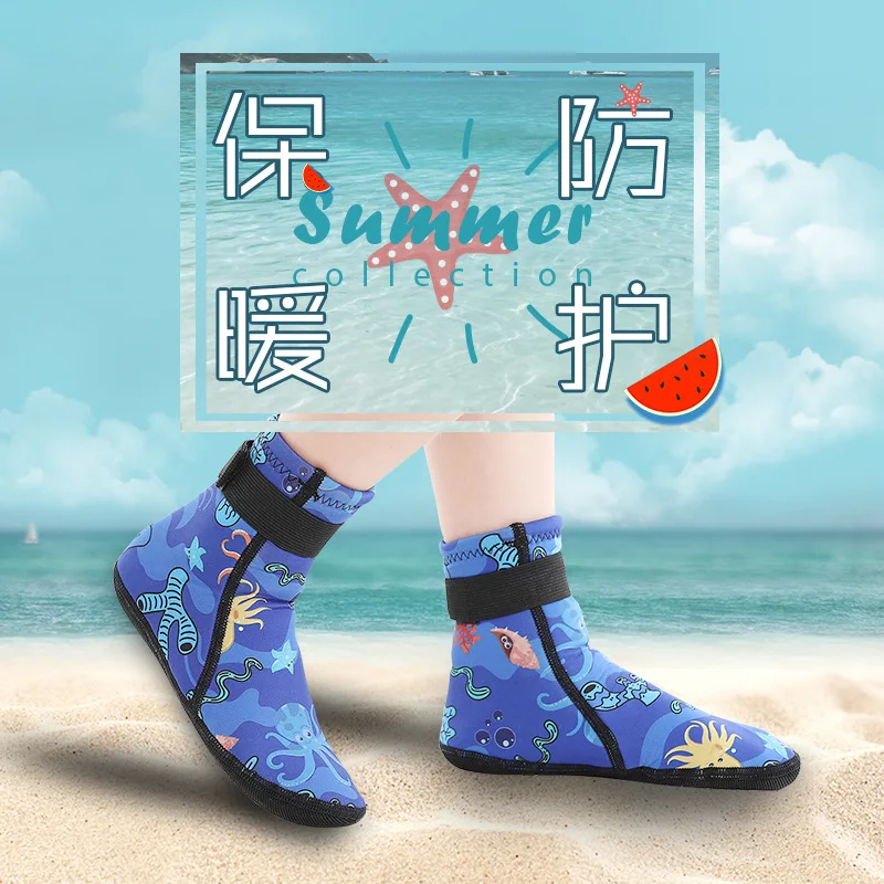 

3mm Neoprene Snorkeling Shoes For Kids Scuba Diving Fins Socks Children Beach foot protective Boots Winter Swimming Keep Warm